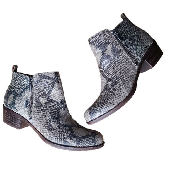 Lucky Brand Basel Snake Print Booties Size 7.5 - Picture 1 of 7
